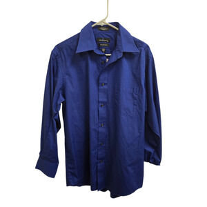 Med Blue Statements Button-Up Shirt